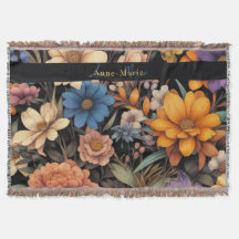 Floral rustic vintage elegante preto