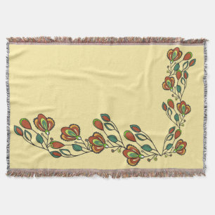 Cobertor Floral Vintage Padrão Tecido Lâmpada - Boho