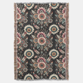 Cobertor Flores Boho Noturnas