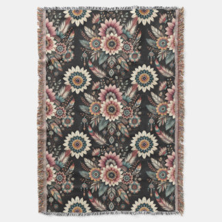 Cobertor Flores Boho Noturnas
