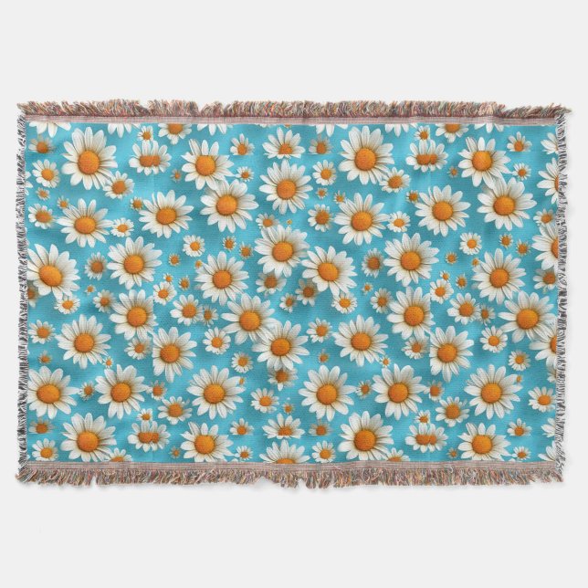 Cobertor Flores brancas fofas (Frente)