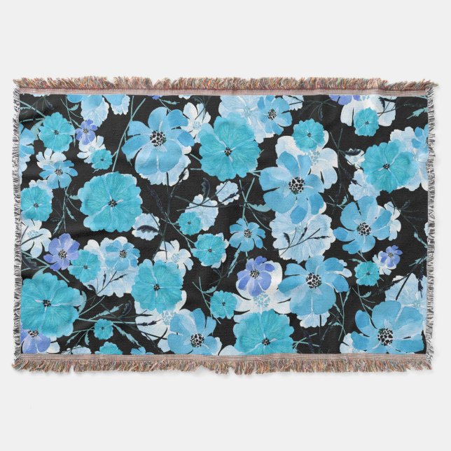 Cobertor Flores De Aquarela: Uma Tapeçaria Delicada (Frente)