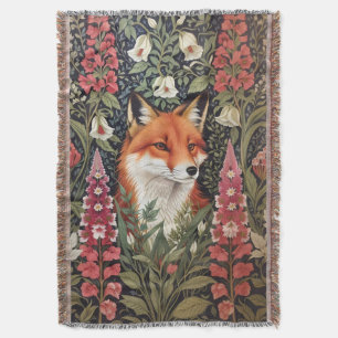 Cobertor Flores de Fox e Foxglove William Morris Inspirado