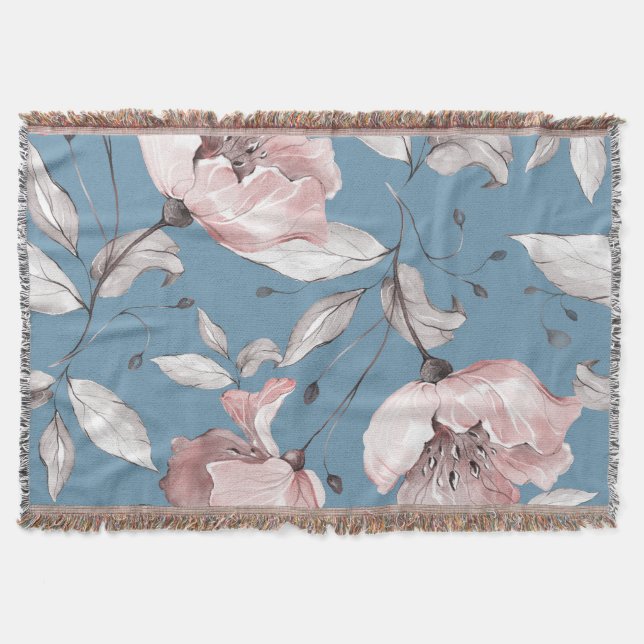 Cobertor Flores de primavera, folhas, design sem costura (Frente)