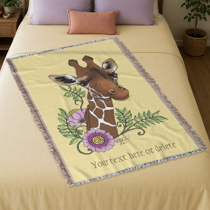 Cobertor Flores de Retratos Amarelos Giraffe