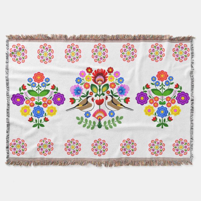 Cobertor Flores design poloneses. (Frente)