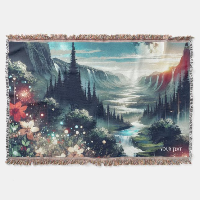 Cobertor Flores do Rio Lua Fantasy Cute (Frente)