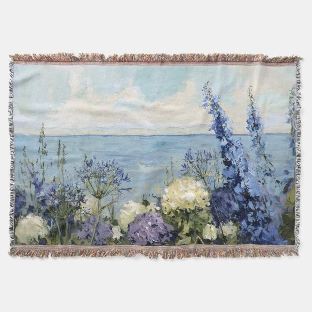 Cobertor Flores e pintura marítima (Frente)