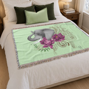 Cobertor Flores Elefantes Henna Lotus