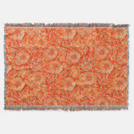 Cobertor Flores moles laranja