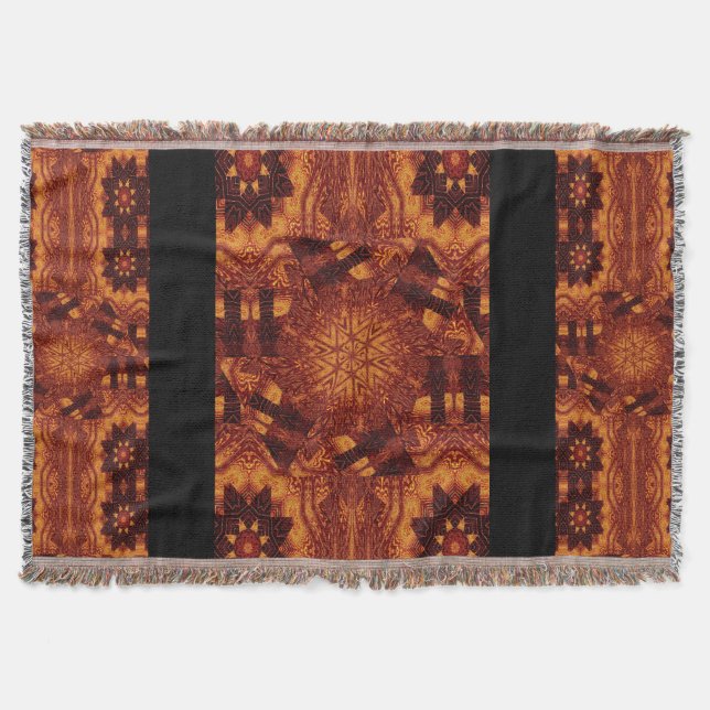 Cobertor Flores selvagens, pretas e Douradas 16 (Frente)