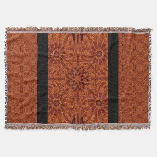 Cobertor Flores selvagens, pretas e Douradas 7 (Frente)