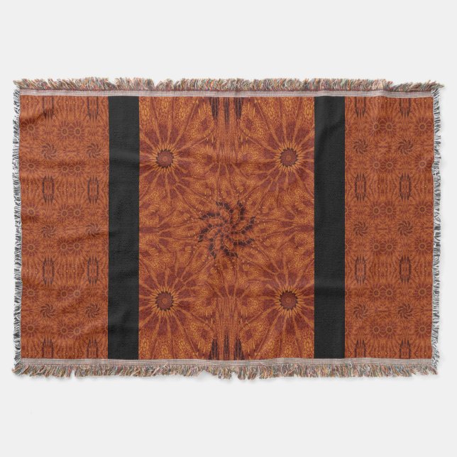 Cobertor Flores selvagens, pretas e Douradas 8 (Frente)