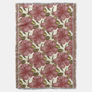 Cobertor Flores tropicais, padrão sem costura   flores verm