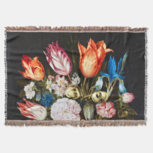 Cobertor Flores Vintage em um Vidro por Ambrosius Bosschaer