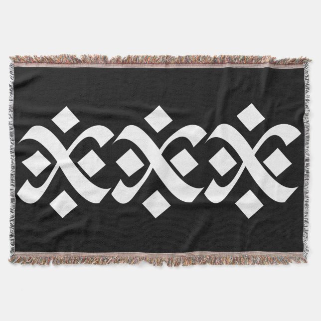 Cobertor Florescer Elegante Preto e Branco (Frente)