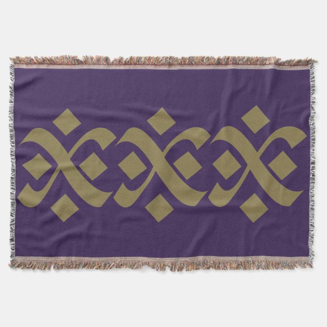 Cobertor Florescer Elegante Roxo e Bege Escuro (Frente)