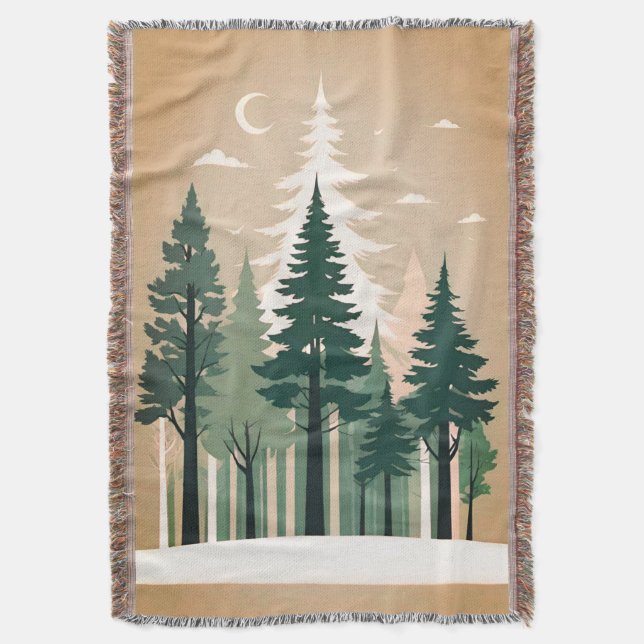 Cobertor Floresta Silhueta Tranquil (Frente Vertical)