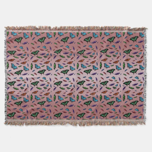 Cobertor Flutterbies (Mistura Rosa Poeirento) (Frente)