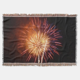 Cobertor Fogo de Artifício Vermelho, Branco e Azul I Patrió