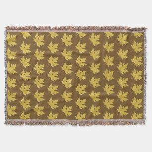 Cobertor Folha de carvalho - bronzeado de camelo e castanho