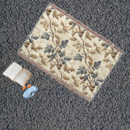 Cobertor Folha de Carvalho de Queda Vintage | Azul Elegante