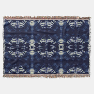 Cobertor Folha de Palmeira em Azul Delft Botânica Simétri