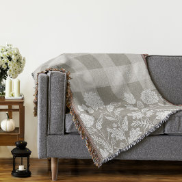 Cobertor Folhagem de outono Flores e Xadrez de Folhagem