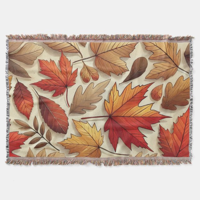 Cobertor Folhas clássicas do outono (Frente)
