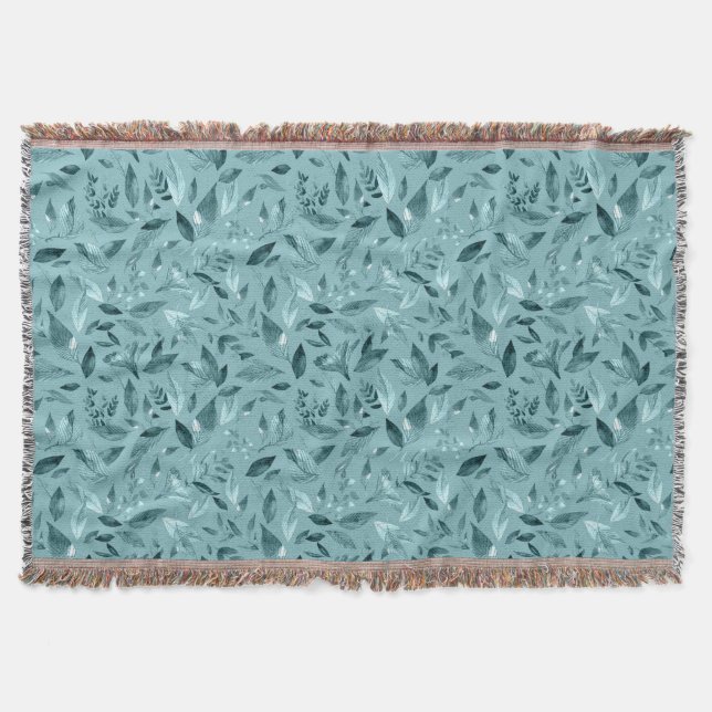 Cobertor Folhas de cor aquosa 2 (Frente)