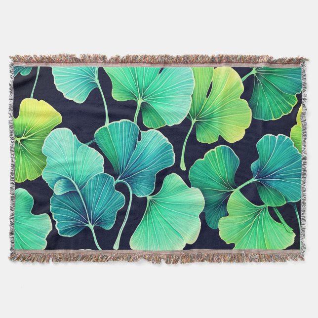 Cobertor folhas de Ginko biloba (Frente)