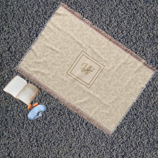 Cobertor Folhas de queda elegantes | Farmhouse Minimalista  (Criador carregado)