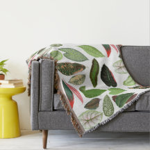 Folhas de Vintage de Cores Aquáticas Botânicas