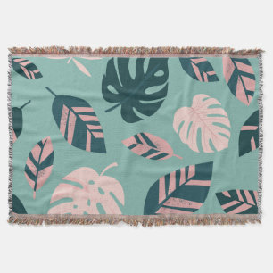 Cobertor Folhas Tropicais: Padrão De Vintagem Invisível.