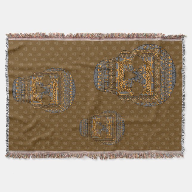 Cobertor Folheto do crânio do Halloween (Frente)