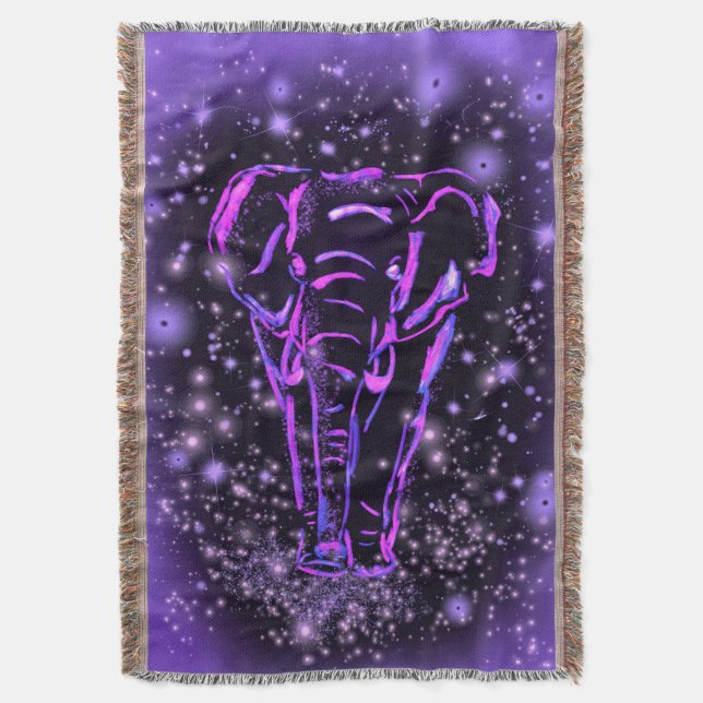Cobertor Folheto do Elefante Roxo (Frente Vertical)