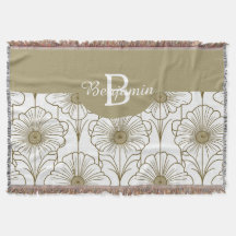 Folheto do Padrão Floral de Linha Dourada