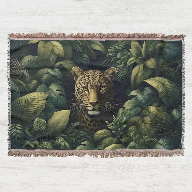 Cobertor Folheto e tapeçaria tecidos pelo leopardo botânico (Criador carregado)