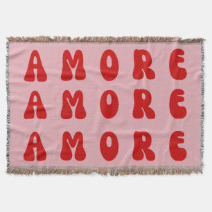 Cobertor Fonte de Bolha AMORE Rosa e Vermelho Retro dos Ano