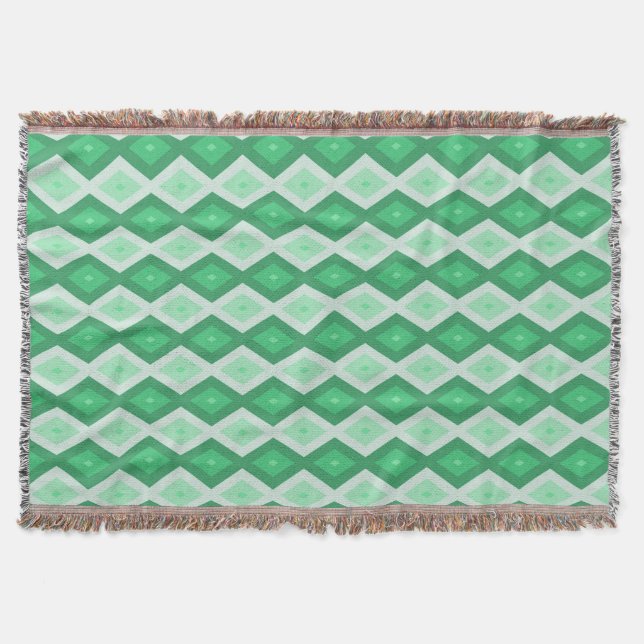 Cobertor Formas de diamante verde (Frente)