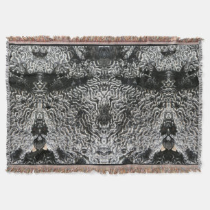 Cobertor Foto da natureza do Abstrato Black and White Coral