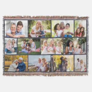 Cobertor Foto de Família 12 Imagem em Grid Masonry Cinza
