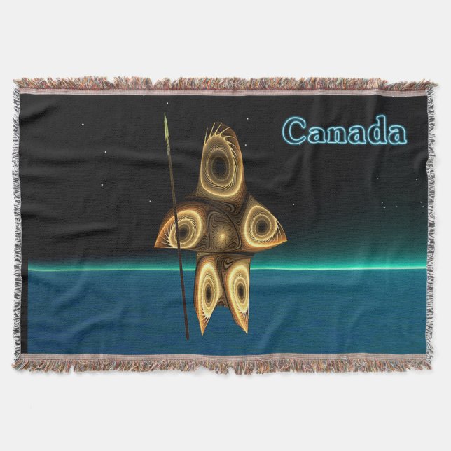 Cobertor Fractal Inuit Hunter - Canadá (Frente)