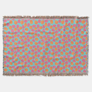 Cobertor Framboesas, Tangerinas, Azul Turquesa Brilhante