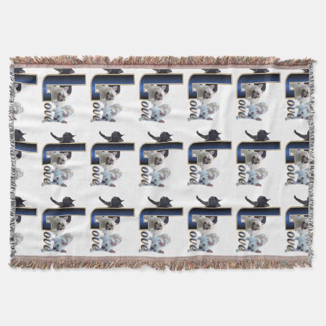 Cobertor Francês Bulldog LOVE (Frente)