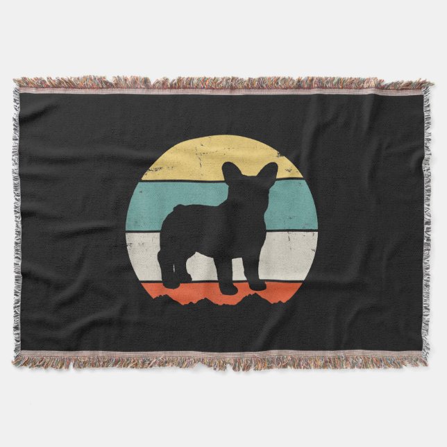 Cobertor French Gift | Presente para o Bulldog Francês Vint (Frente)