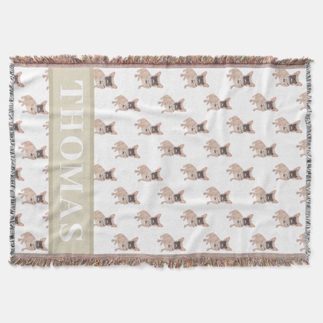 Cobertor Frenchie Personalizado (Máscara)  (Frente)