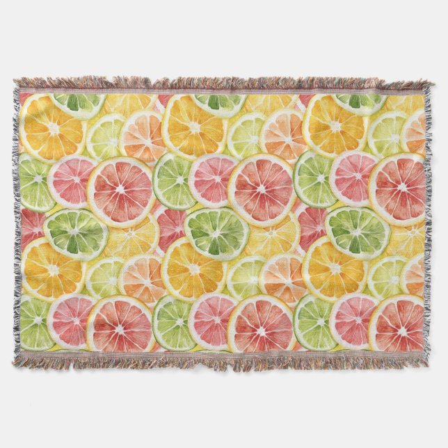 Cobertor Frutas Cítricas Lima Limão Laranja Toranja (Frente)