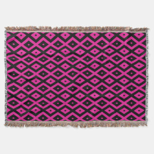 Cobertor Fuchsia e padrão de diamante preto