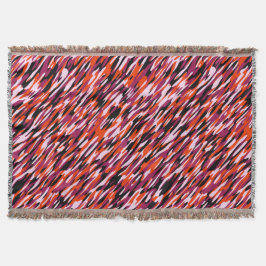 Cobertor Fuchsia pink, orange, black and white camo